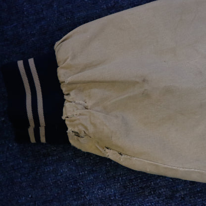 Vintage Denim Varsity Bomber Jacket